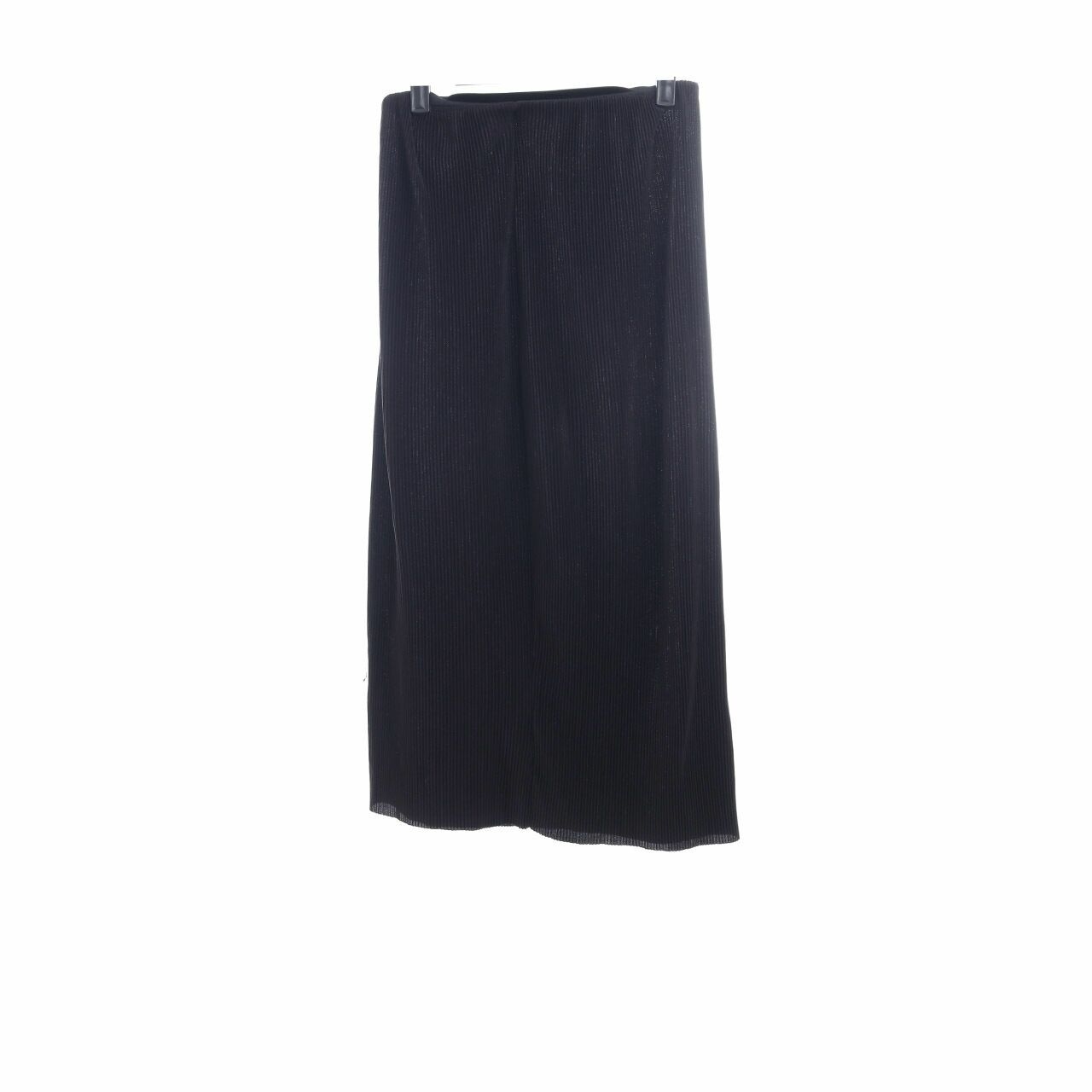 Zara Black Pleated Midi Skirt