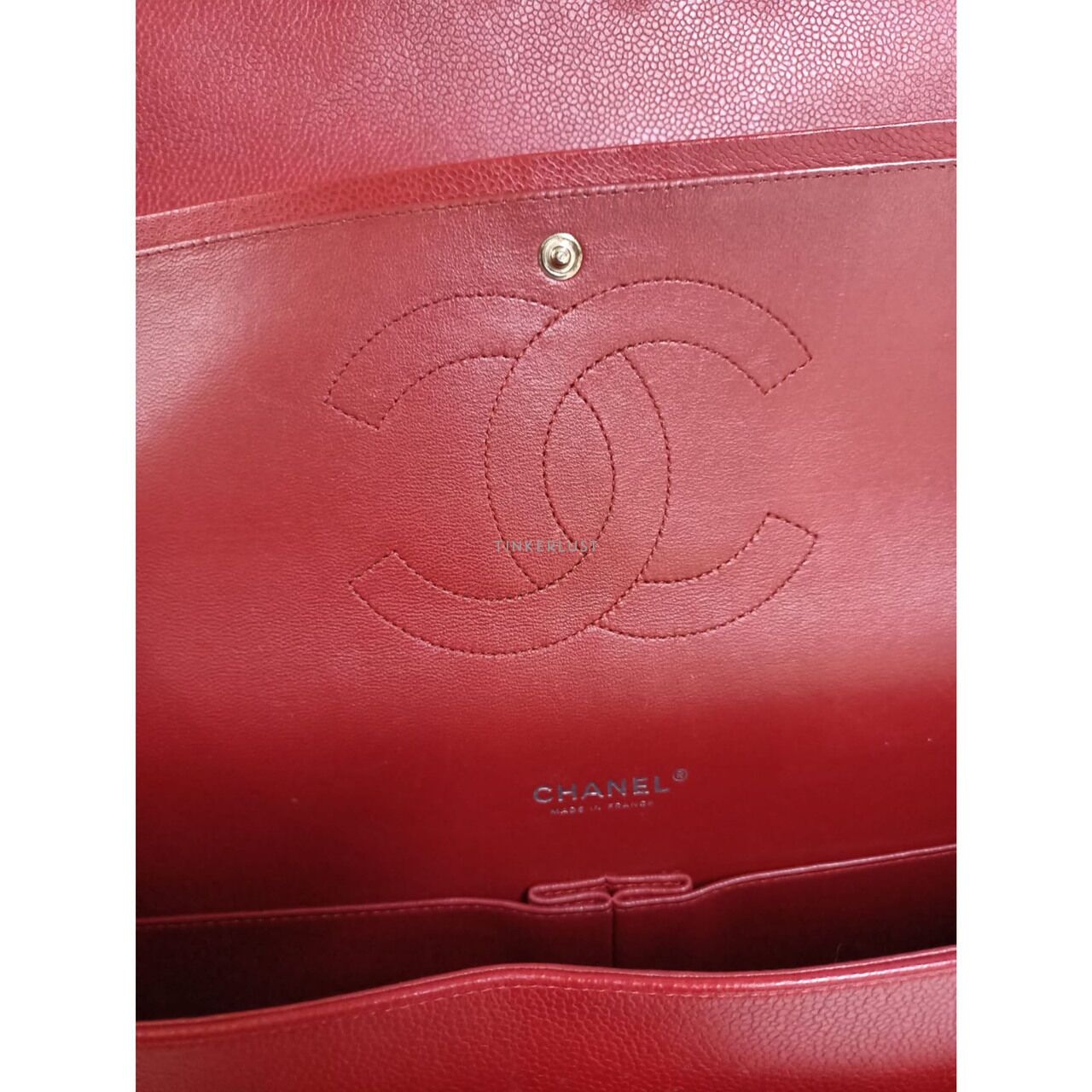 Chanel Classic Maxi Red Caviar #14 SHW Shoulder Bag
