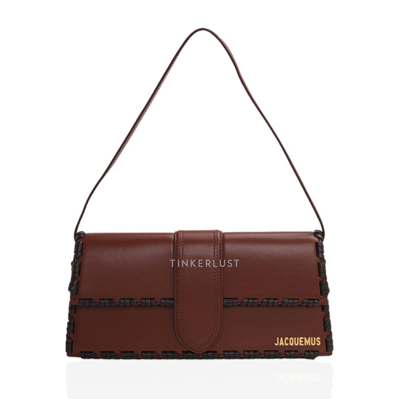 Jacquemust Le Bambino Long Lacet In Brown Smooth Leather Shoulder Bag