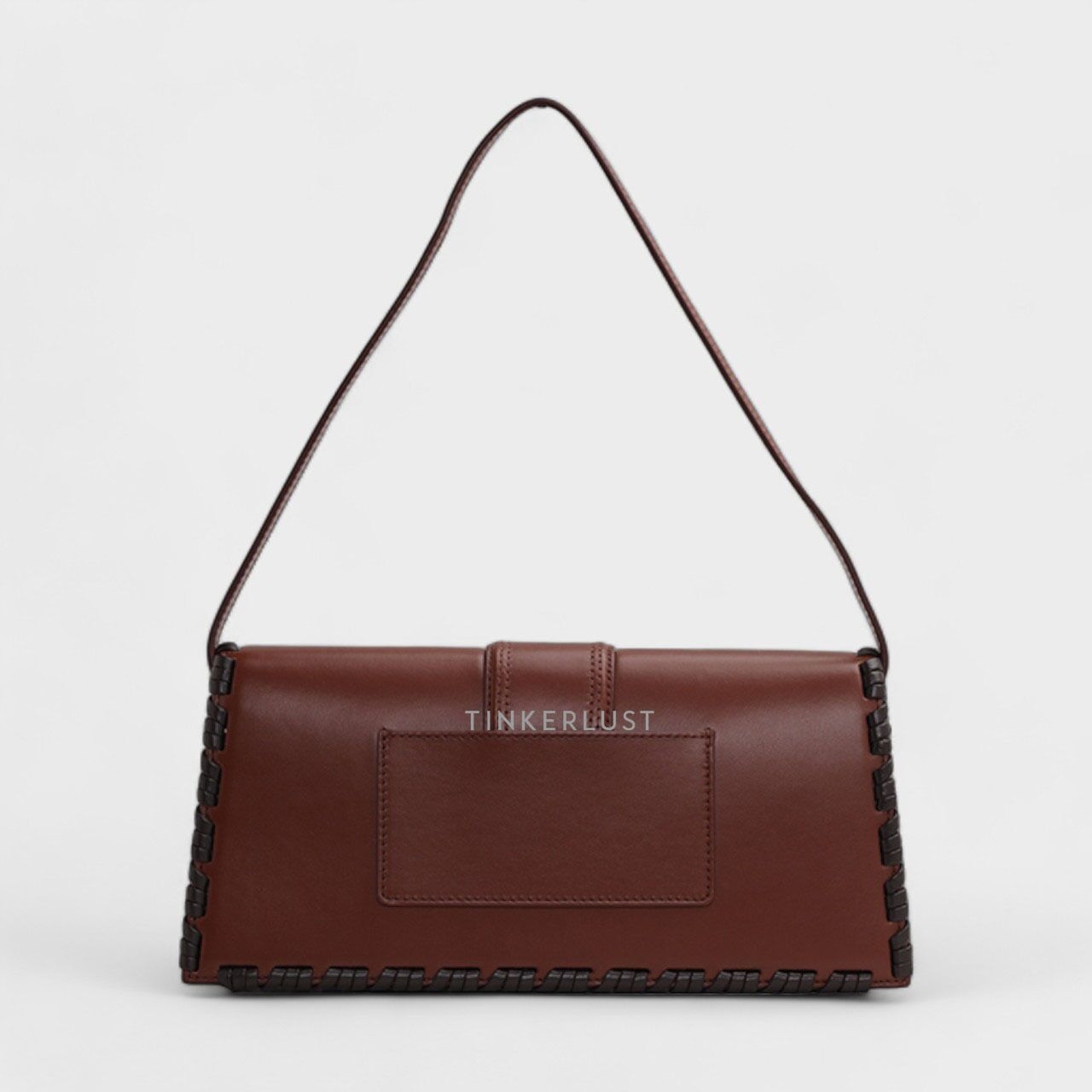 Jacquemust Le Bambino Long Lacet In Brown Smooth Leather Shoulder Bag
