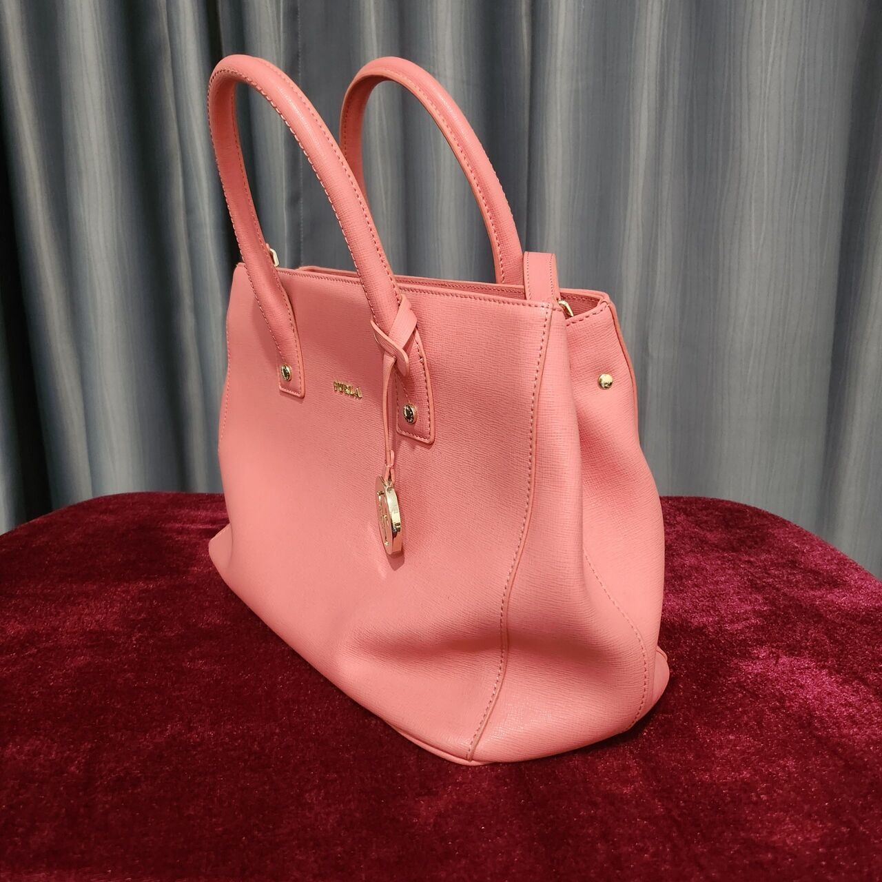 Furla Saffiano Linda Tote Peonia Pink Leather Shoulder bag 768285