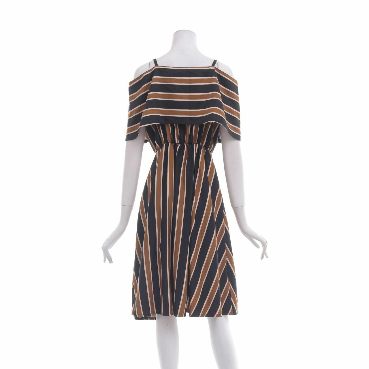Morningsol Multi Stripes Cold Shoulder Mini Dress