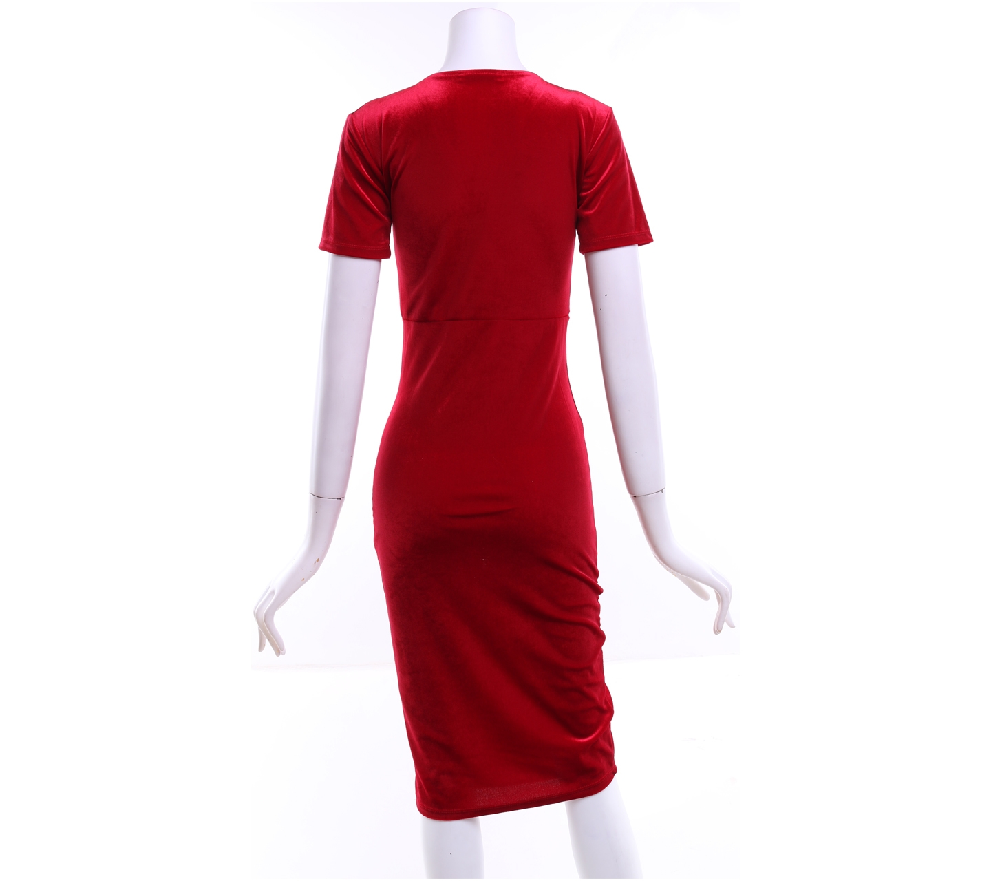 Zara Red Velvet Midi Dress