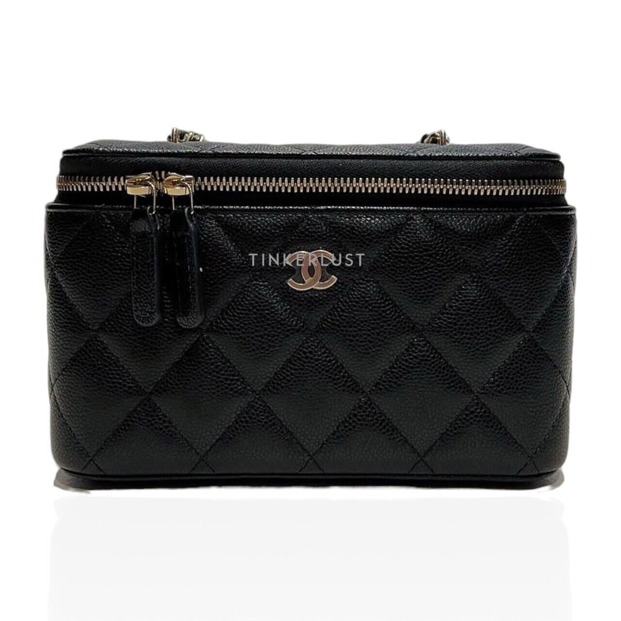 Chanel Vanity Rectangle Black Chip LGHW Sling Bag