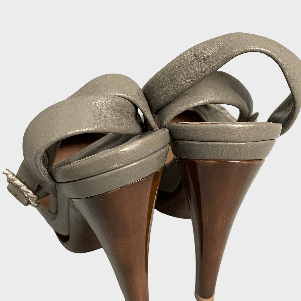 Salvatore Ferragamo Grey Strappy Heels