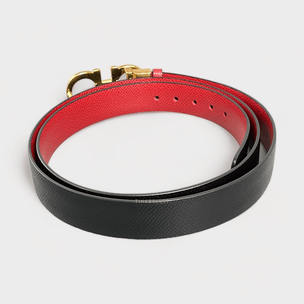 Salvatore Ferragamo Black & Red Reversible Belt