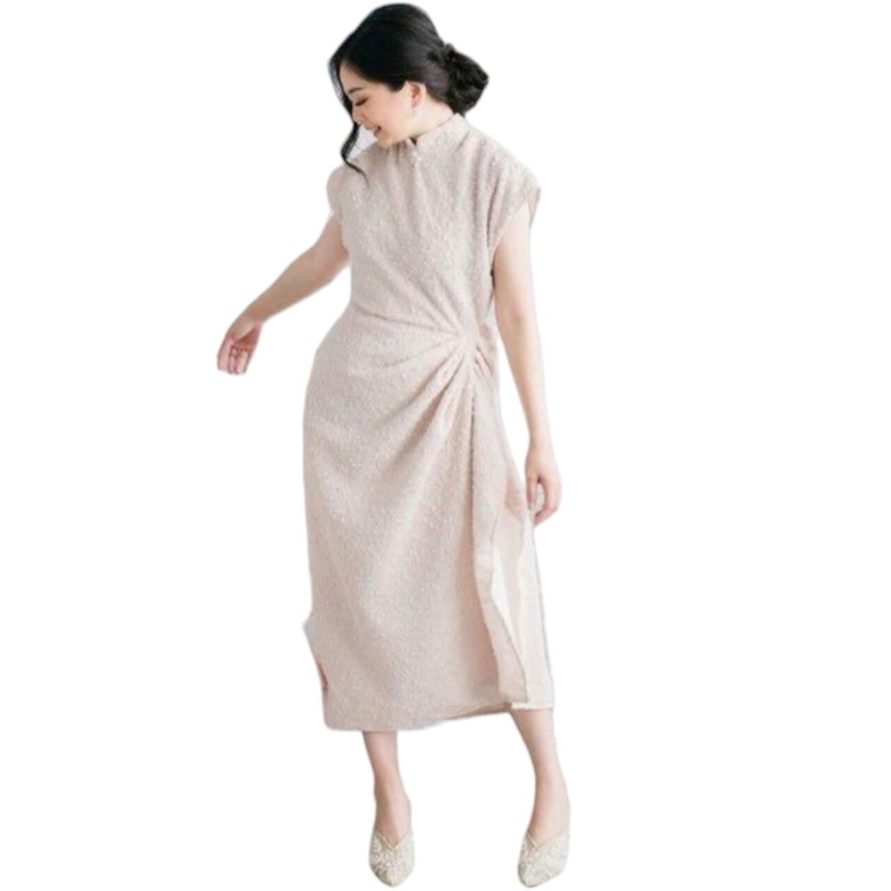 Etni Cream Midi Dress