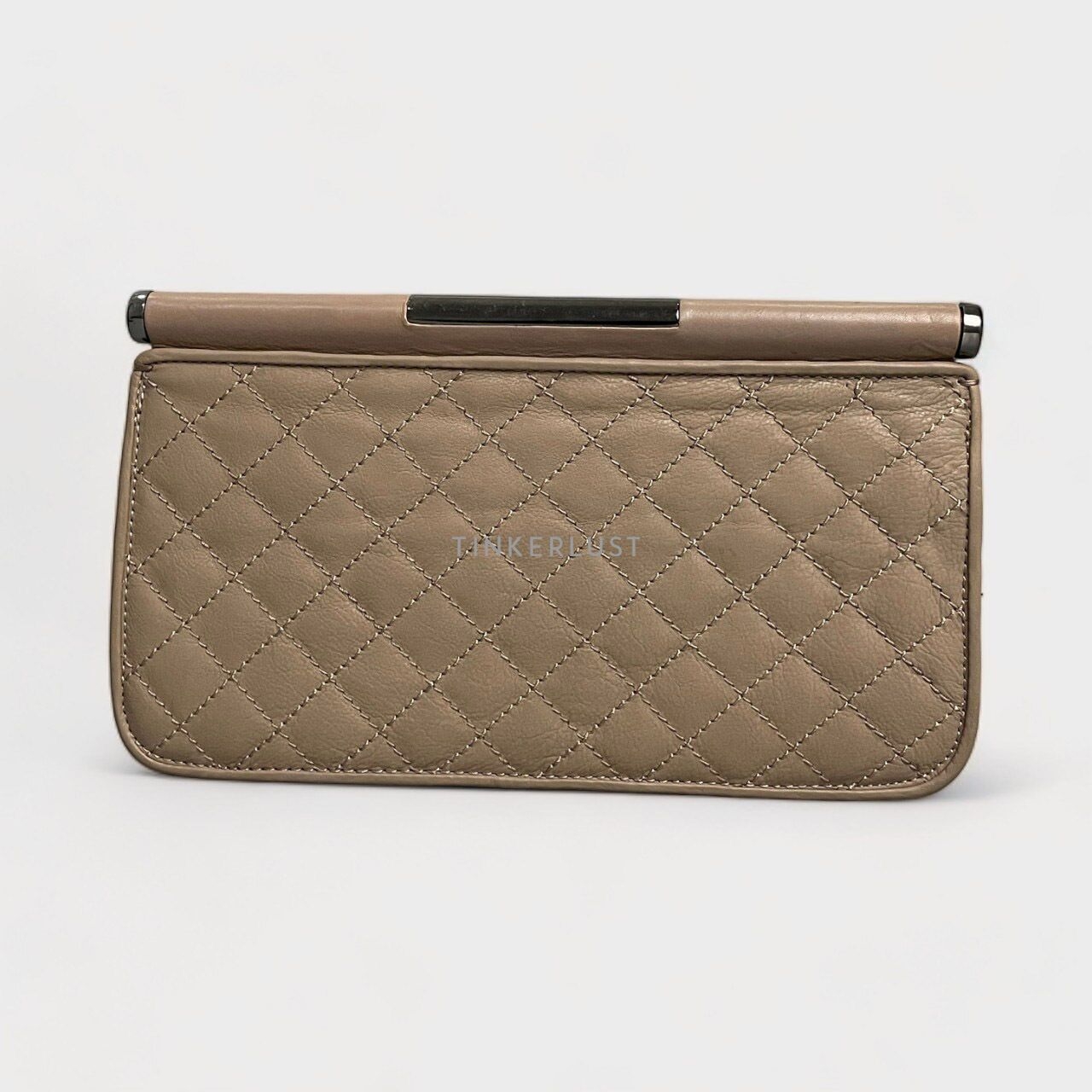 BCBG Max Azria Quilted Taupe Clutch