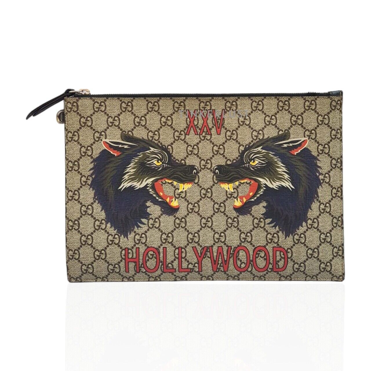 Gucci GG Supreme Monogram Hollywood Wolf Clutch
