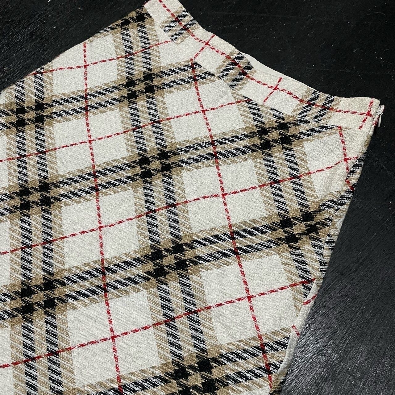 Burberry Beige Plaid Mini Skirt