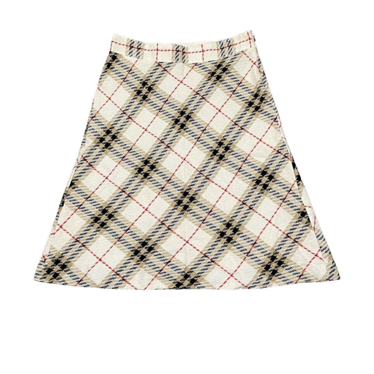 Burberry Beige Plaid Mini Skirt