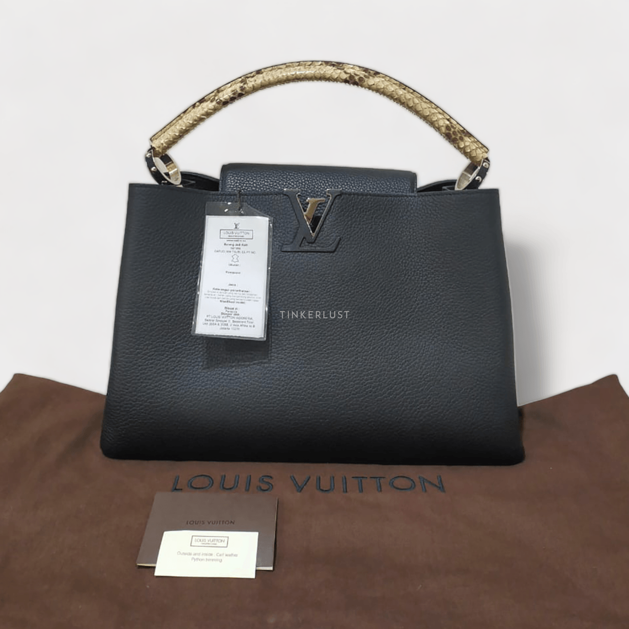 Louis Vuitton Capucines MM Black Phyton 2016