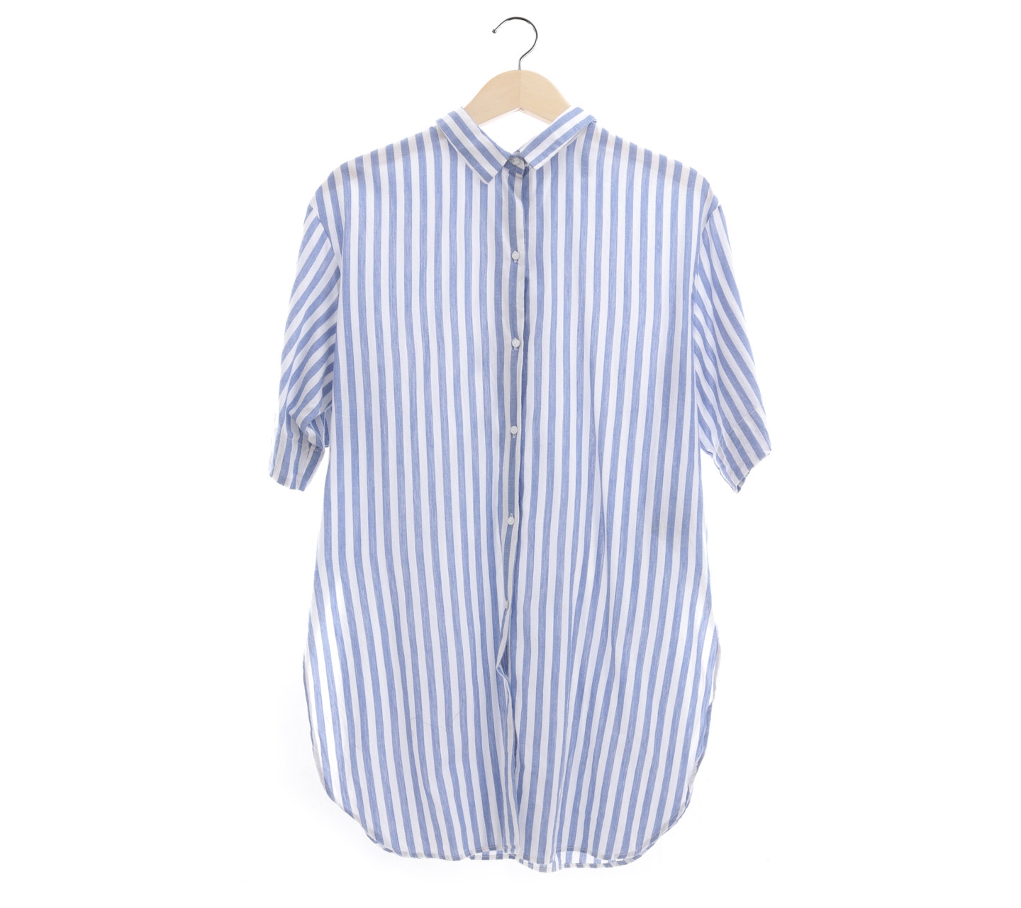 Zara Blue & White Striped Tunic Shirt