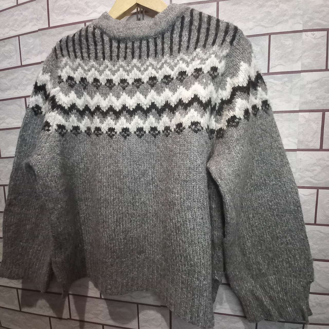 Zara Grey Jaguard Sweater