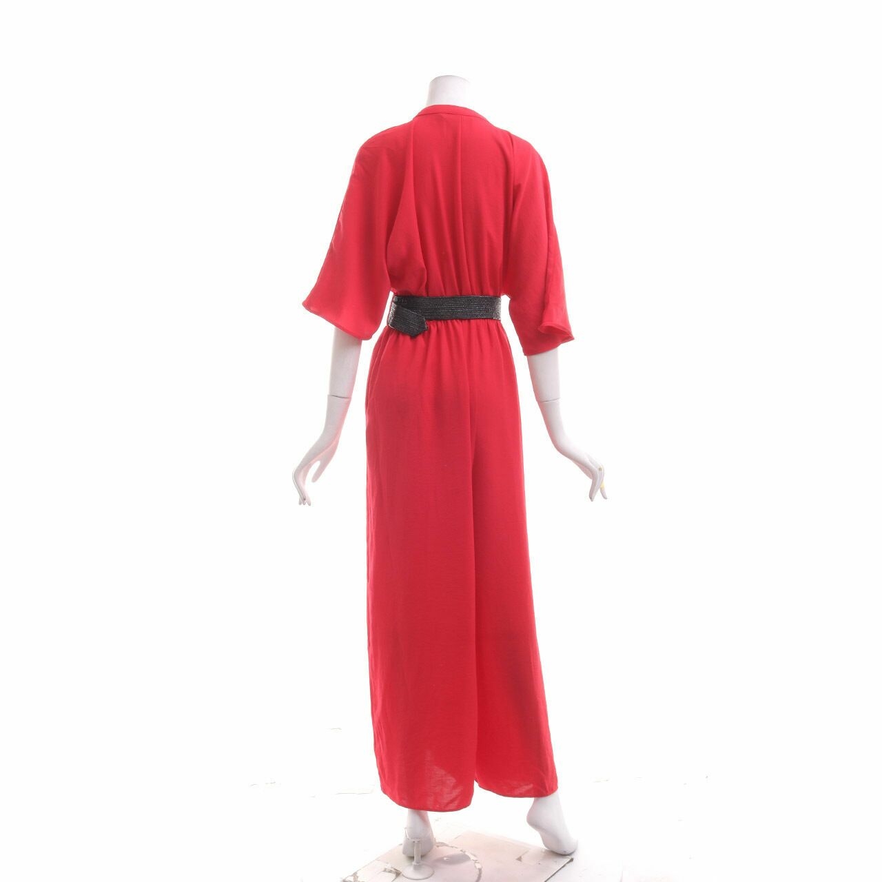 Zara Red With Belt Jumpsuit