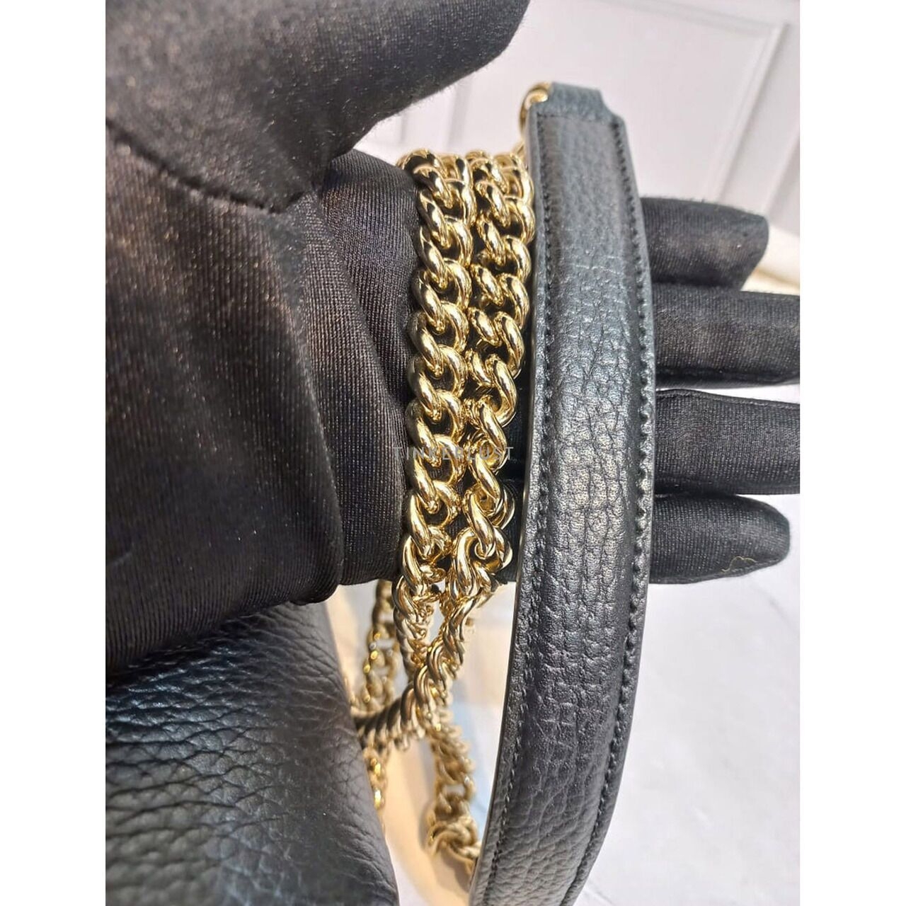 Gucci GG Interlocking Small Black 2023 LGHW Sling Bag