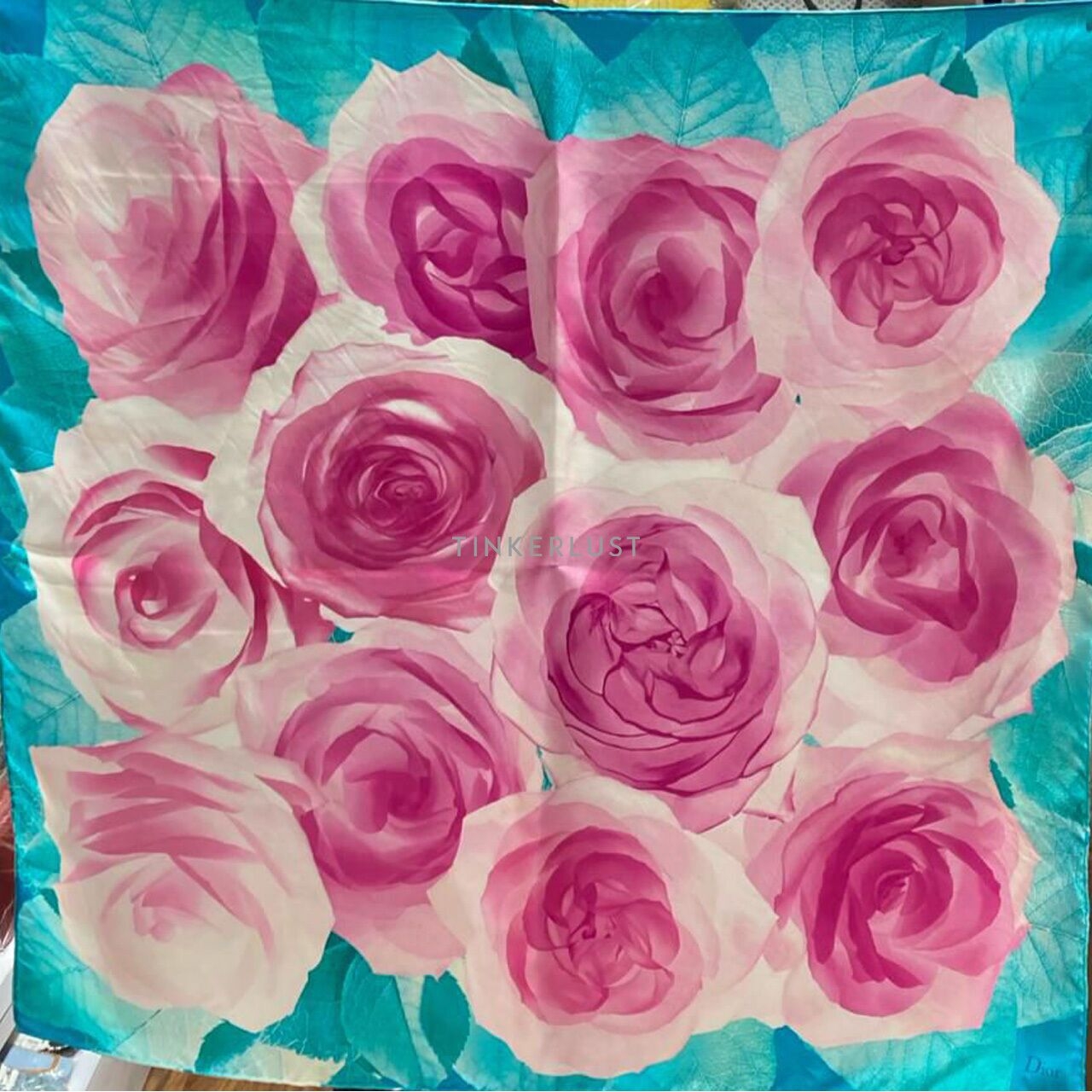 Dior Rose Printed Silk Scarf