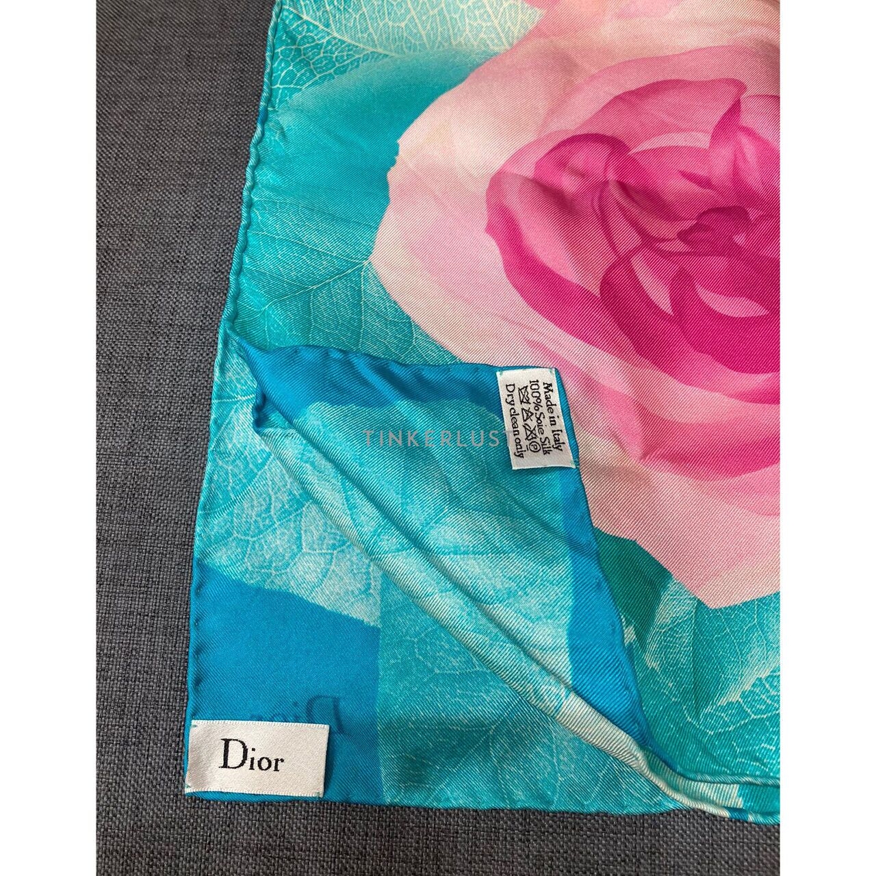 Dior Rose Printed Silk Scarf