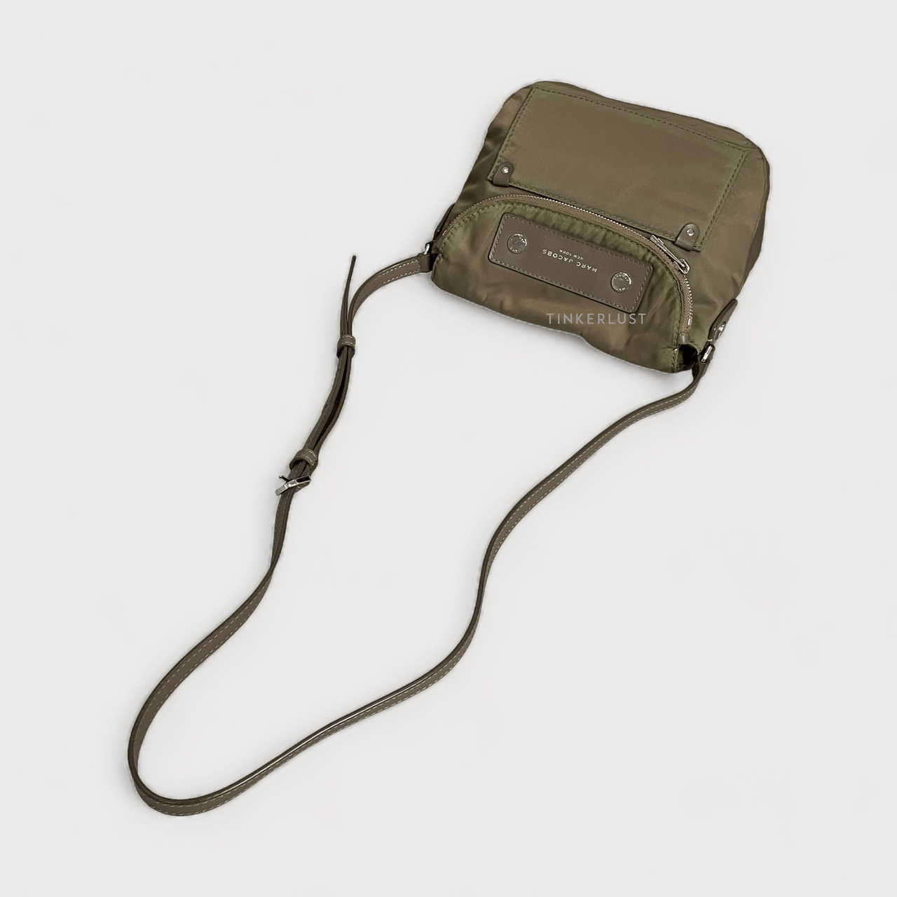 Marc Jacobs Preppy Mini Green Nylon SHW Messenger Bag