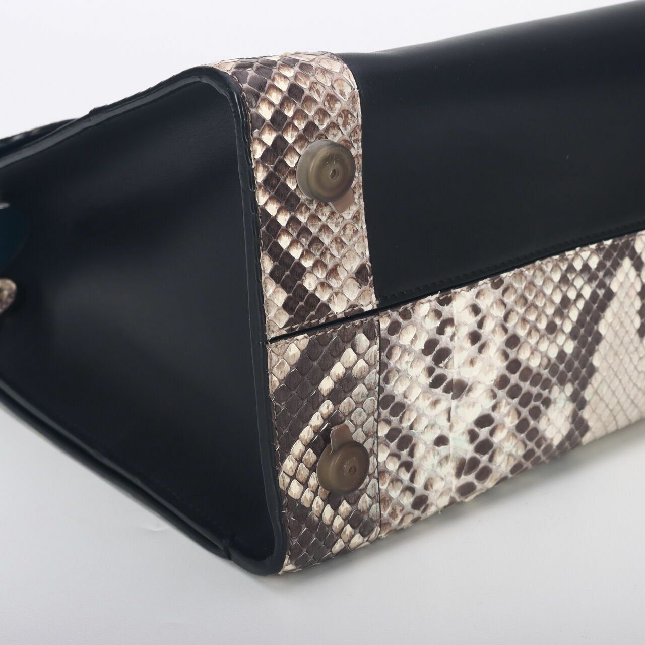 Christian Dior Diorever Python Black & Teal Satchel Bag