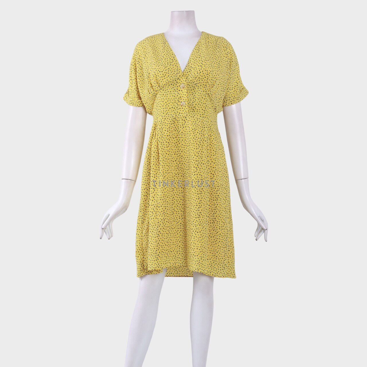 Pomelo. Yellow Pattern Mini Dress