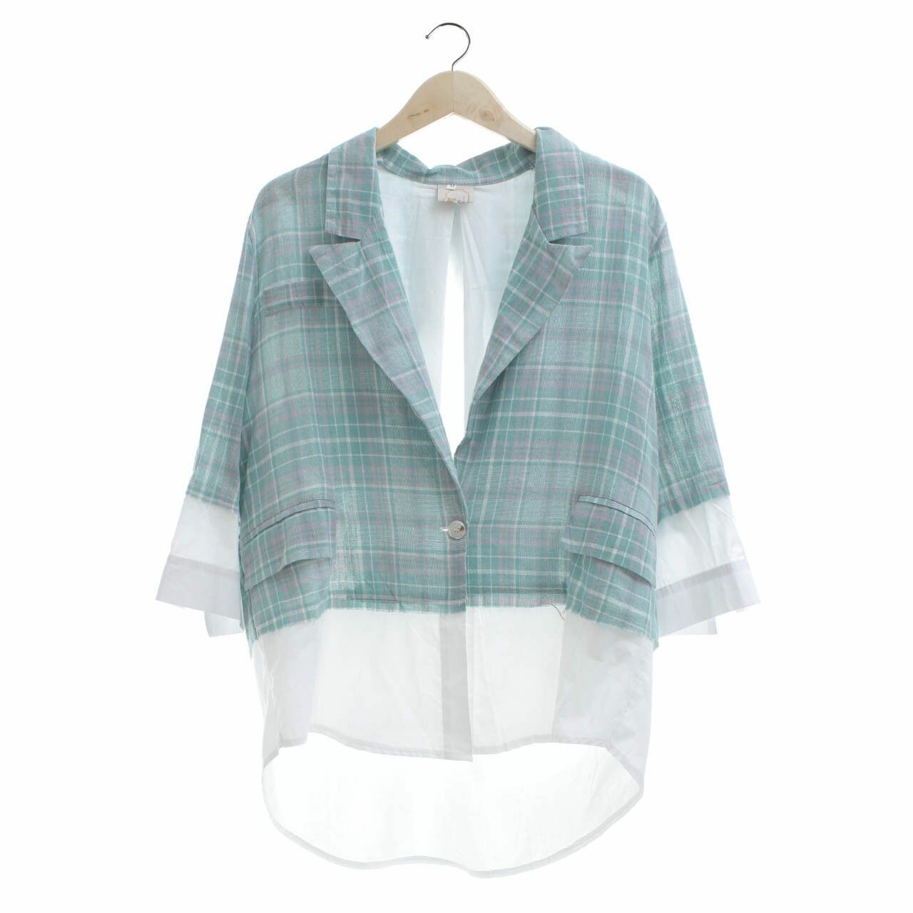 Private Collection Green & White Plaid Outerwear