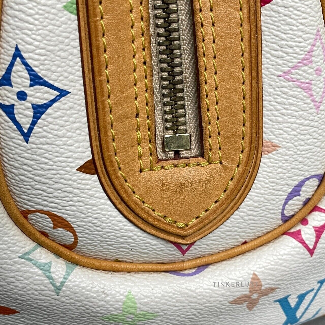 Louis Vuitton Priscilla White Multicolor Monogram Canvas Handbag