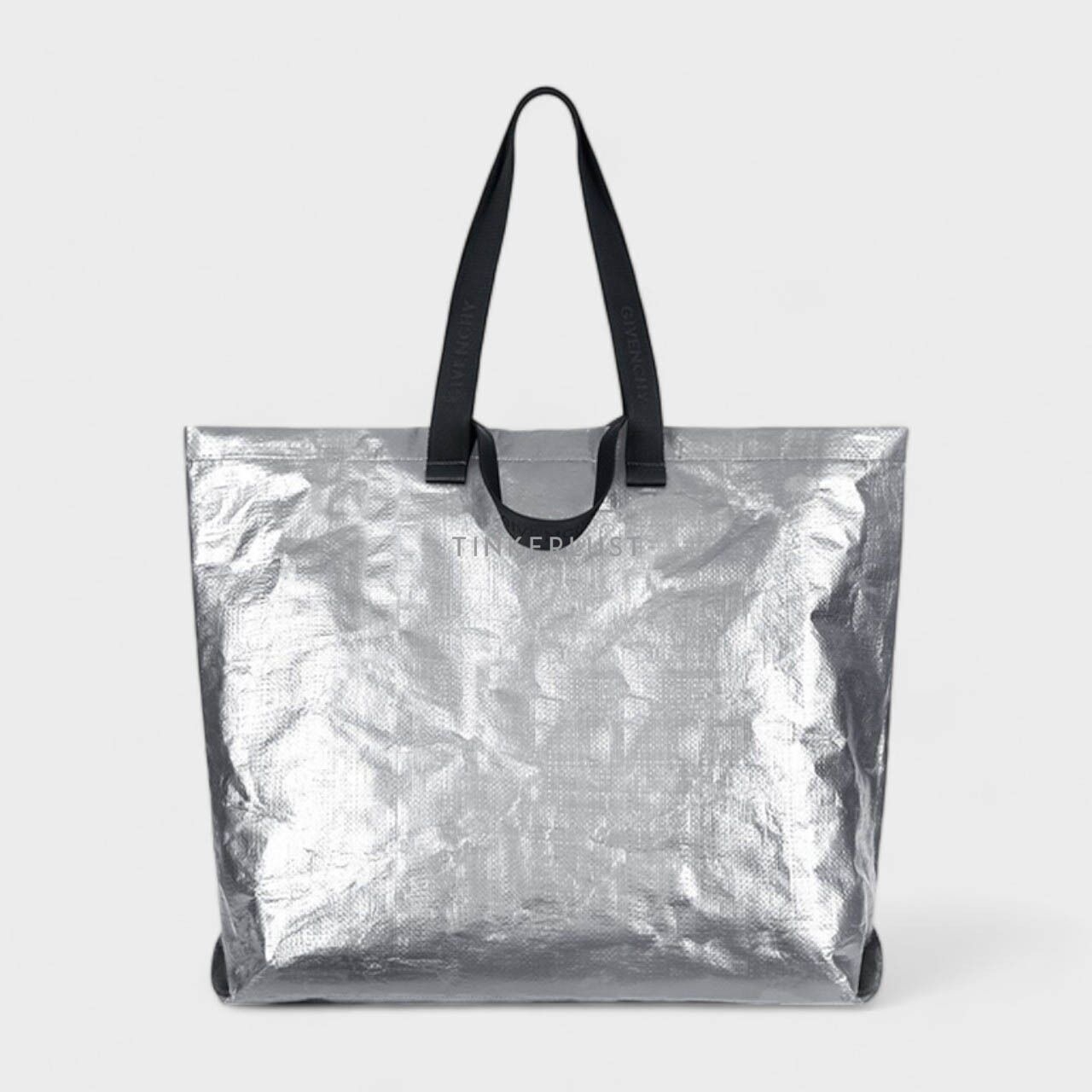 Givency Oversized G Shopper in Silver Shoulder Bag