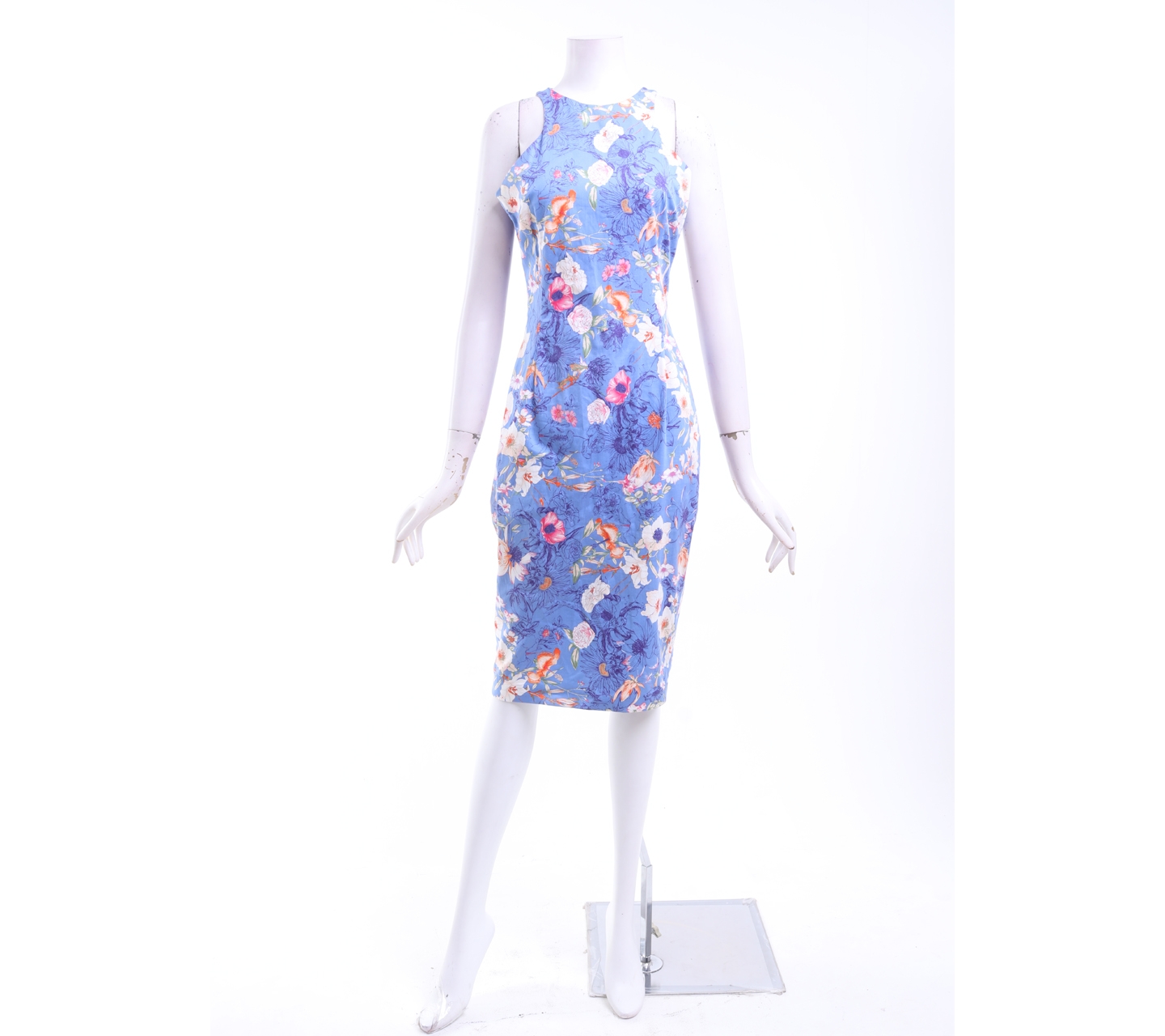 Zara Blue Floral Midi Dress