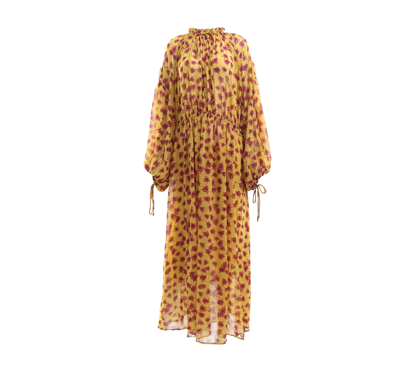 Mango Mustard Floral Long Dress