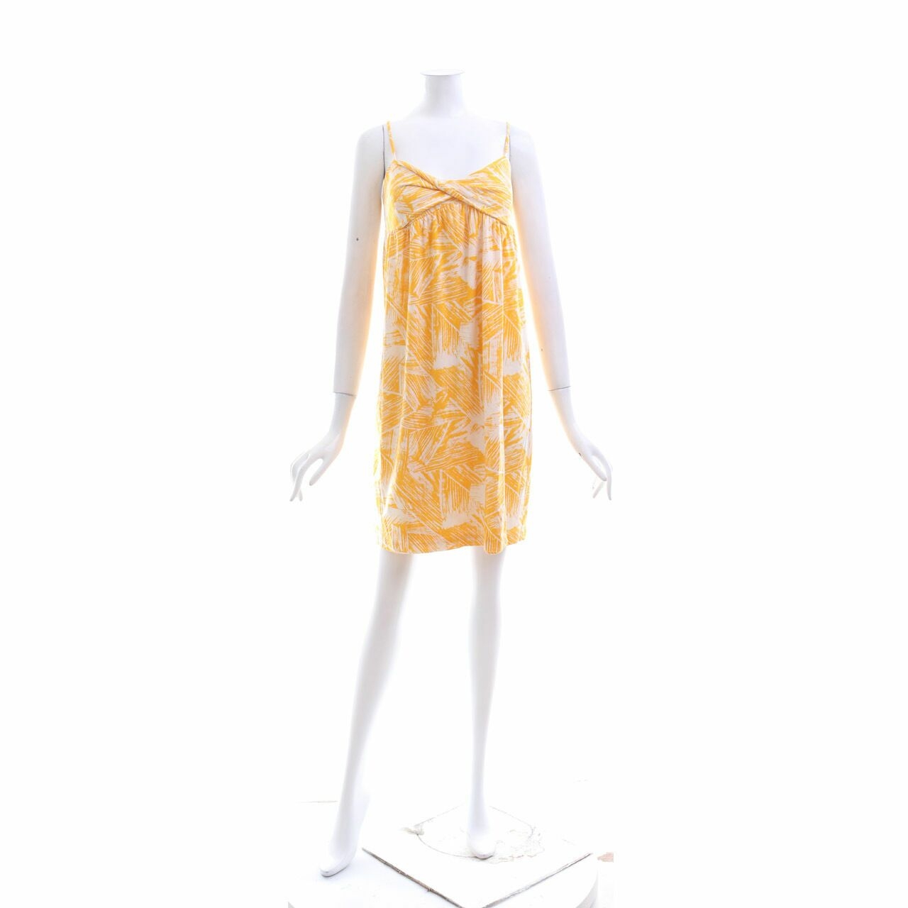 Diane Von Furstenberg Yellow & White Jacklyn Mini Dress