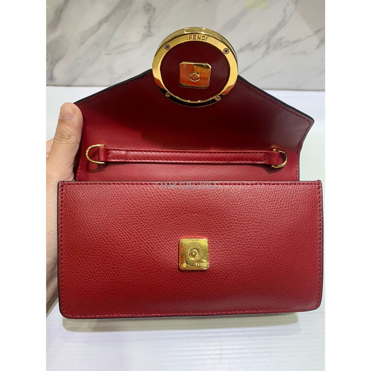 Fendi Convertible Belt Bag Logo FF Leather Red 2018 Sling Bag