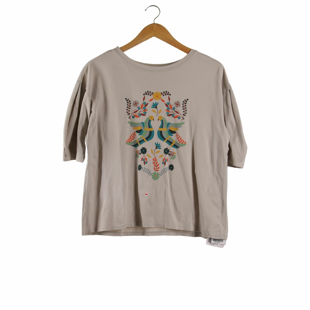 UNIQLO Anna Sui Light Grey Animal Print T-Shirt