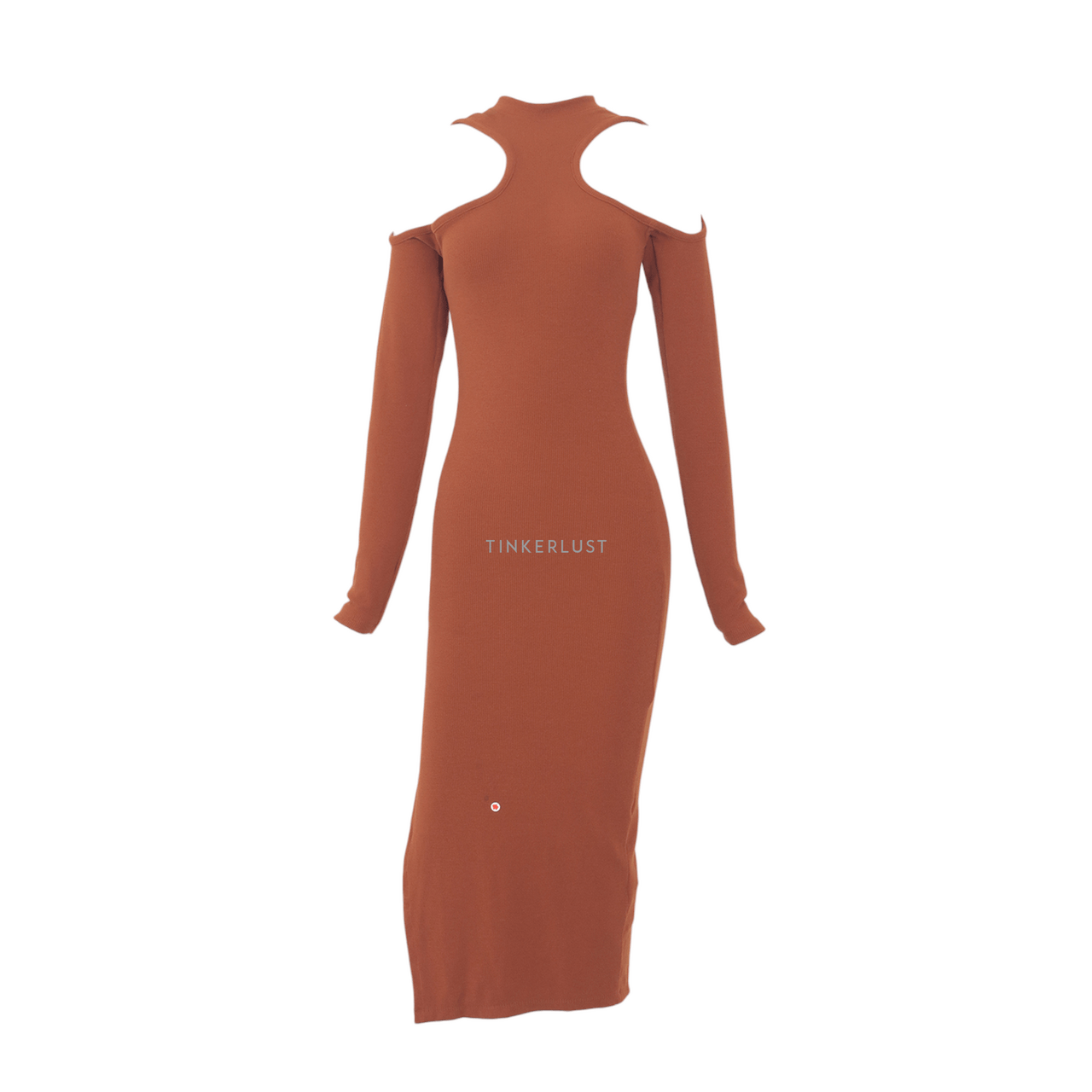 byeol Bronze Knit Slit Long Dress