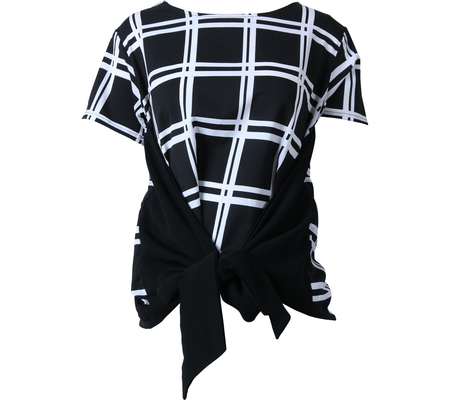 Beste Project Black And White Plaid Blouse