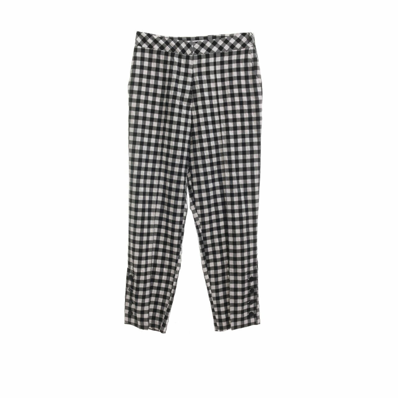 Topshop Black & White Grid Long Pants
