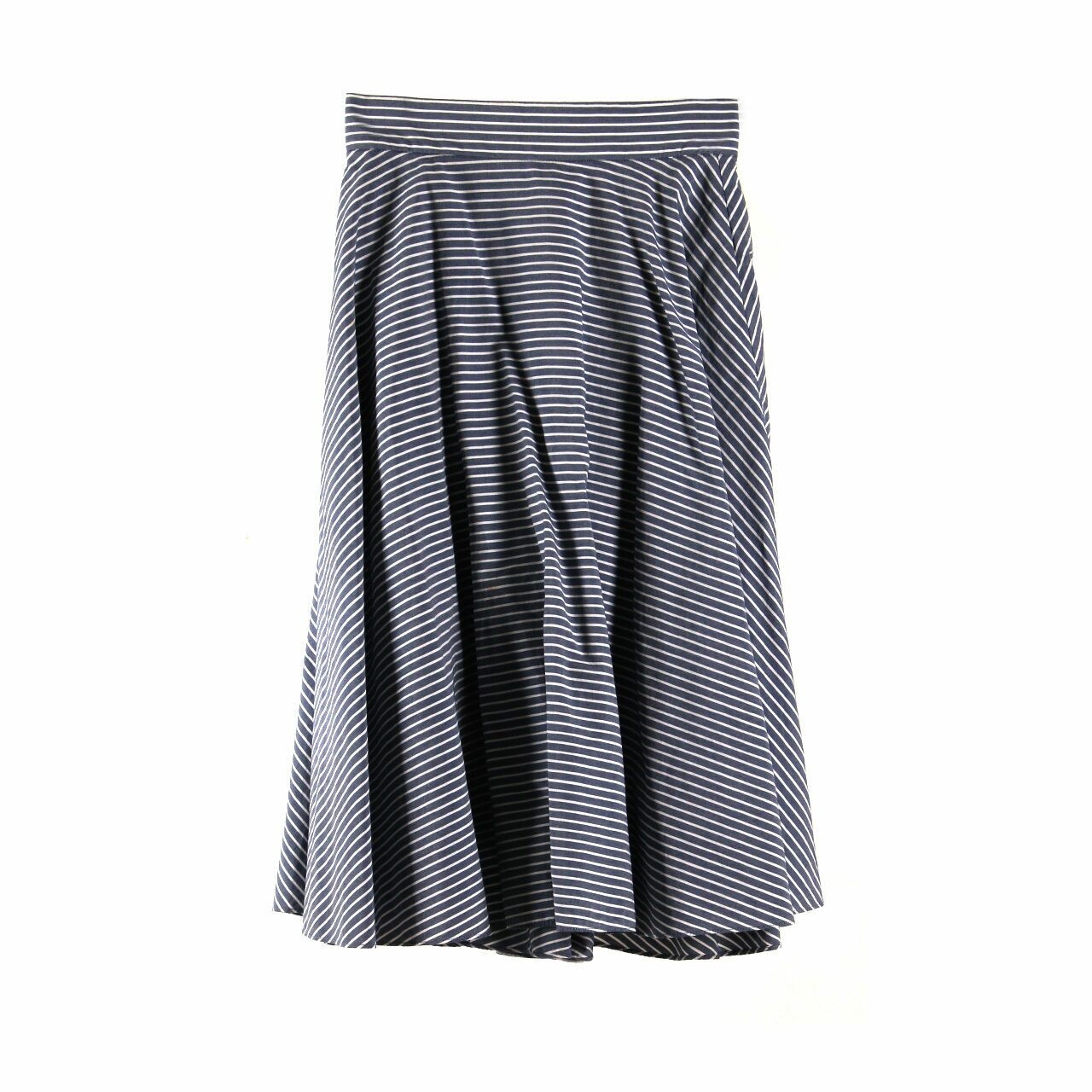 UNIQLO Blue & White Midi Skirt