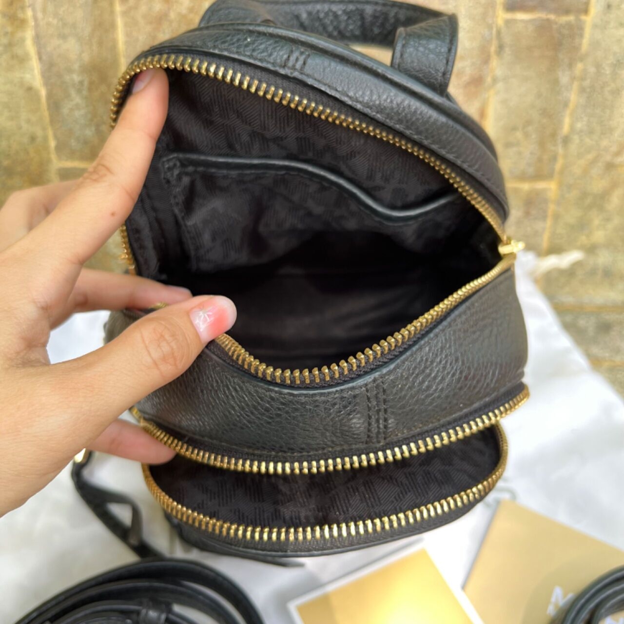Michael Kors Rhea Convertible Black Backpack