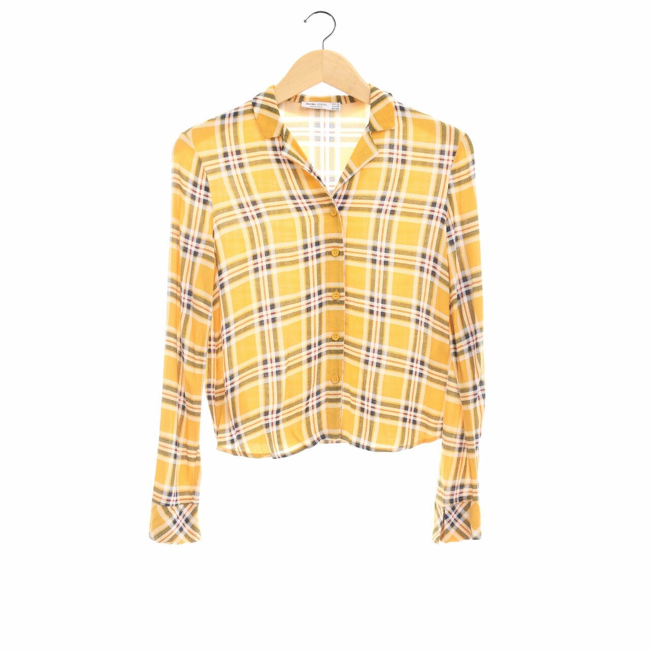 Bershka Yellow Tartan Shirt