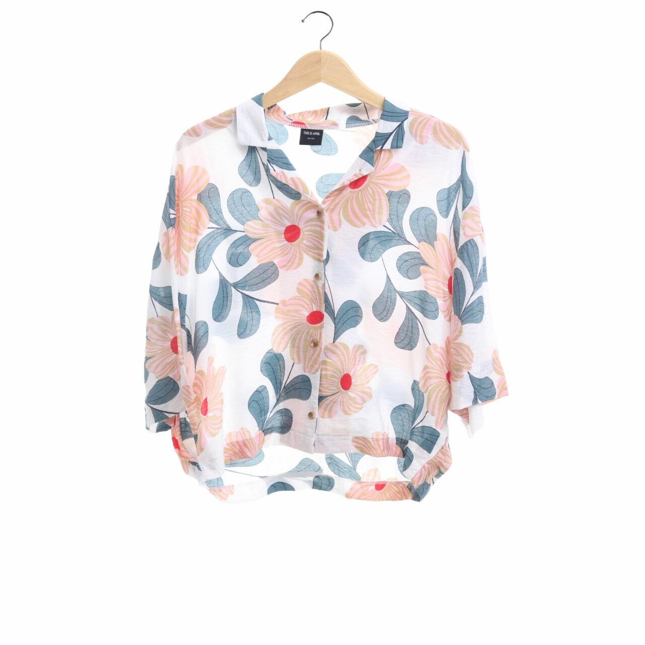 This is April White Floral Shirt