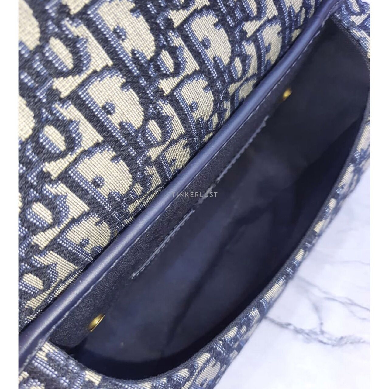 Christian Dior Bobby Medium Oblique Navy 2020 GHW Sling Bag