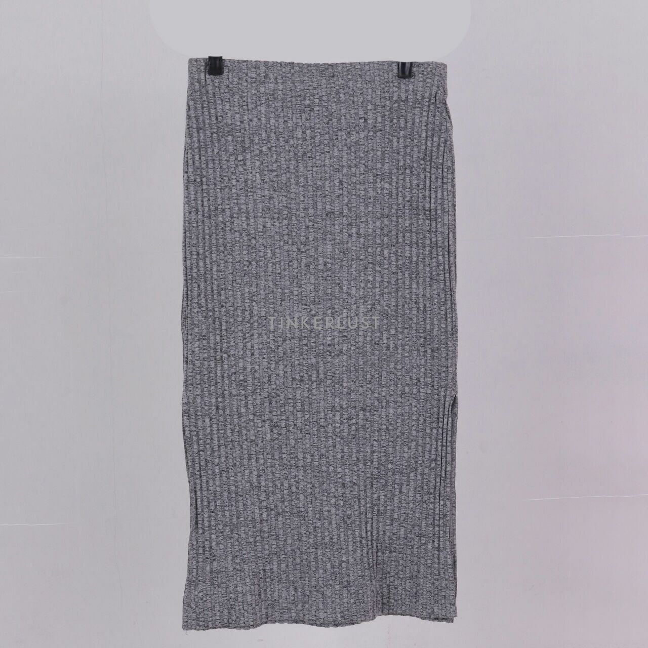 Topshop Grey Slit Midi Skirt