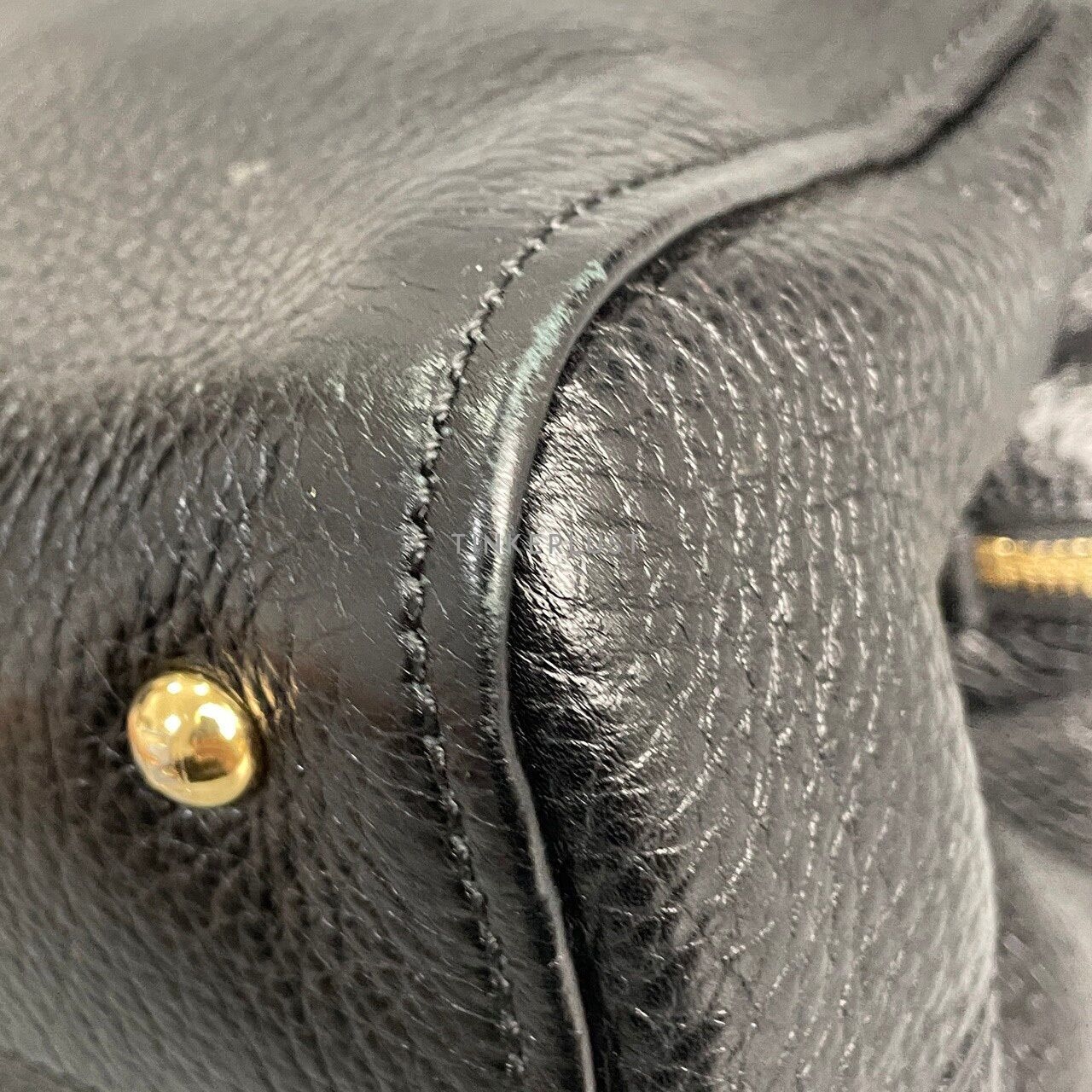 Fendi Chameleon Small Black Pebbled Leather GHW Tote Bag