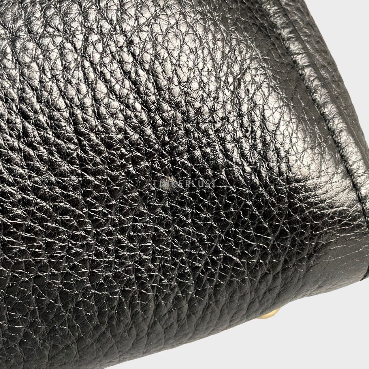 Fendi Chameleon Small Black Pebbled Leather GHW Tote Bag