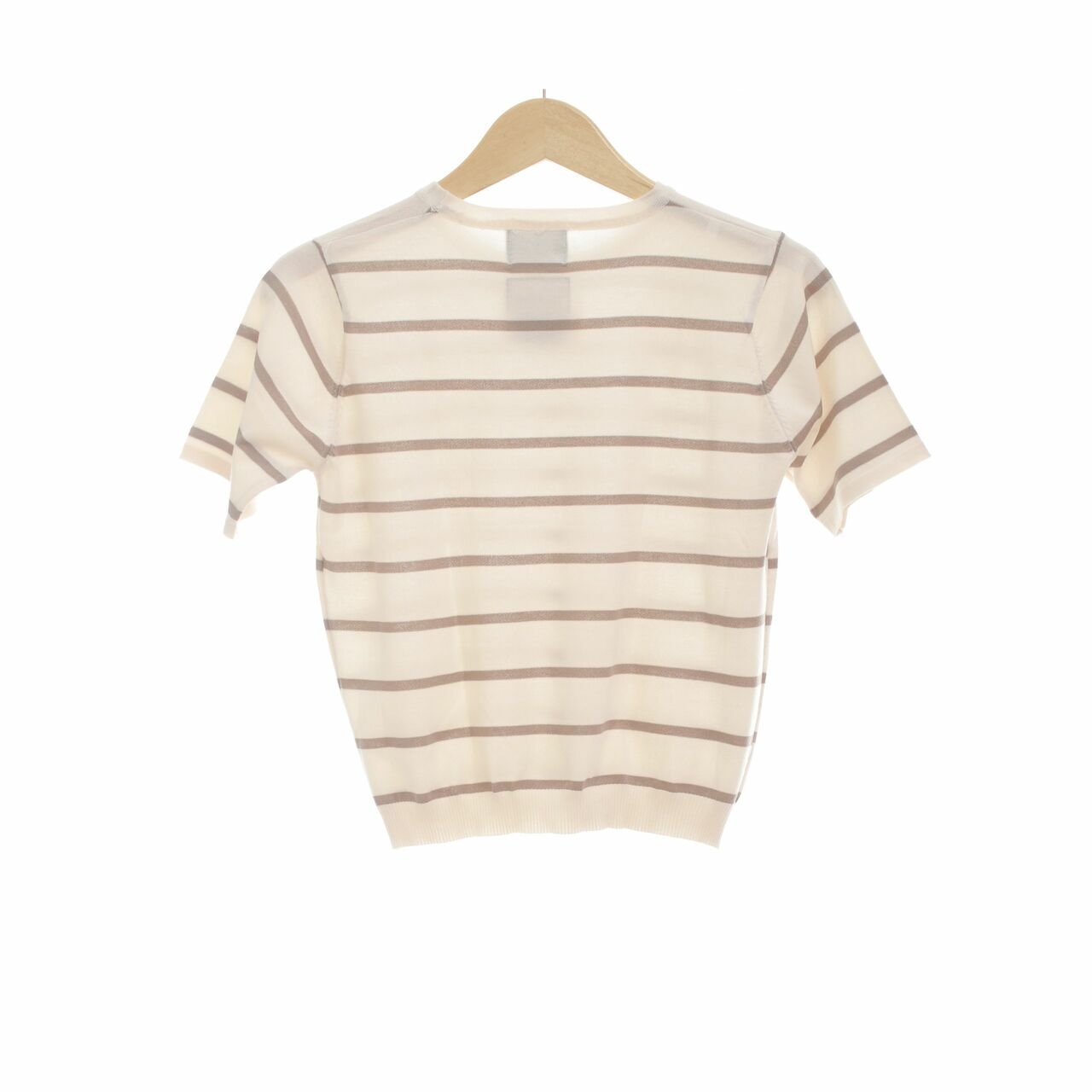 This is April Cream Stripes Knit Blouse
