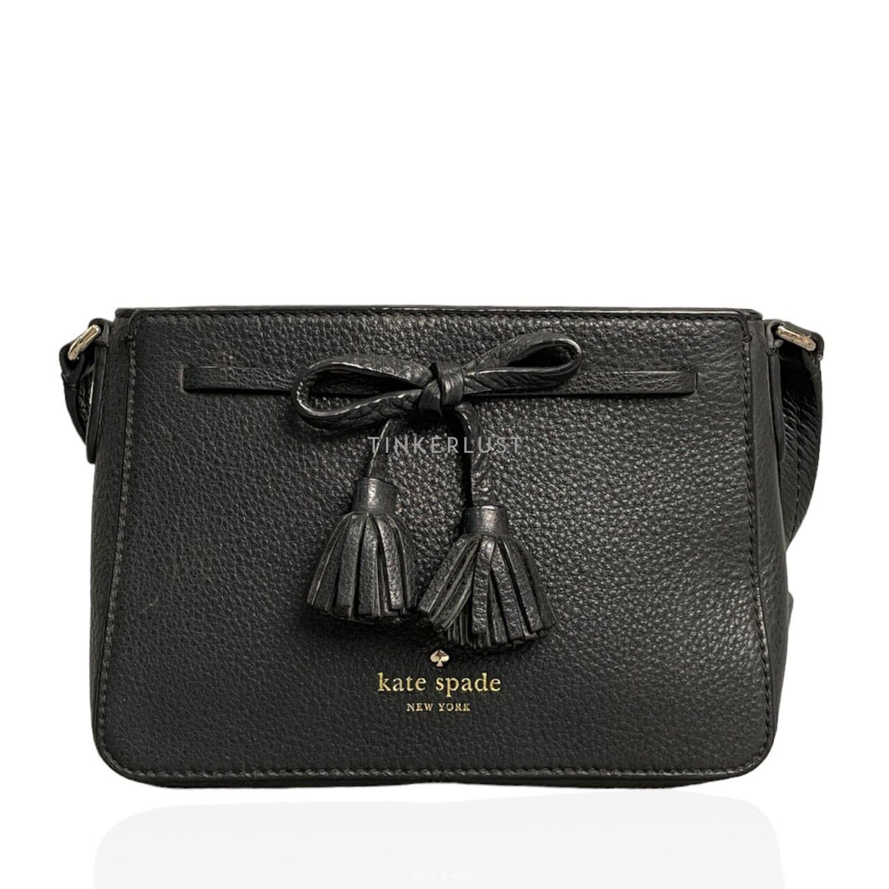 Kate Spade Hayes Street Black Leather GHW Sling Bag