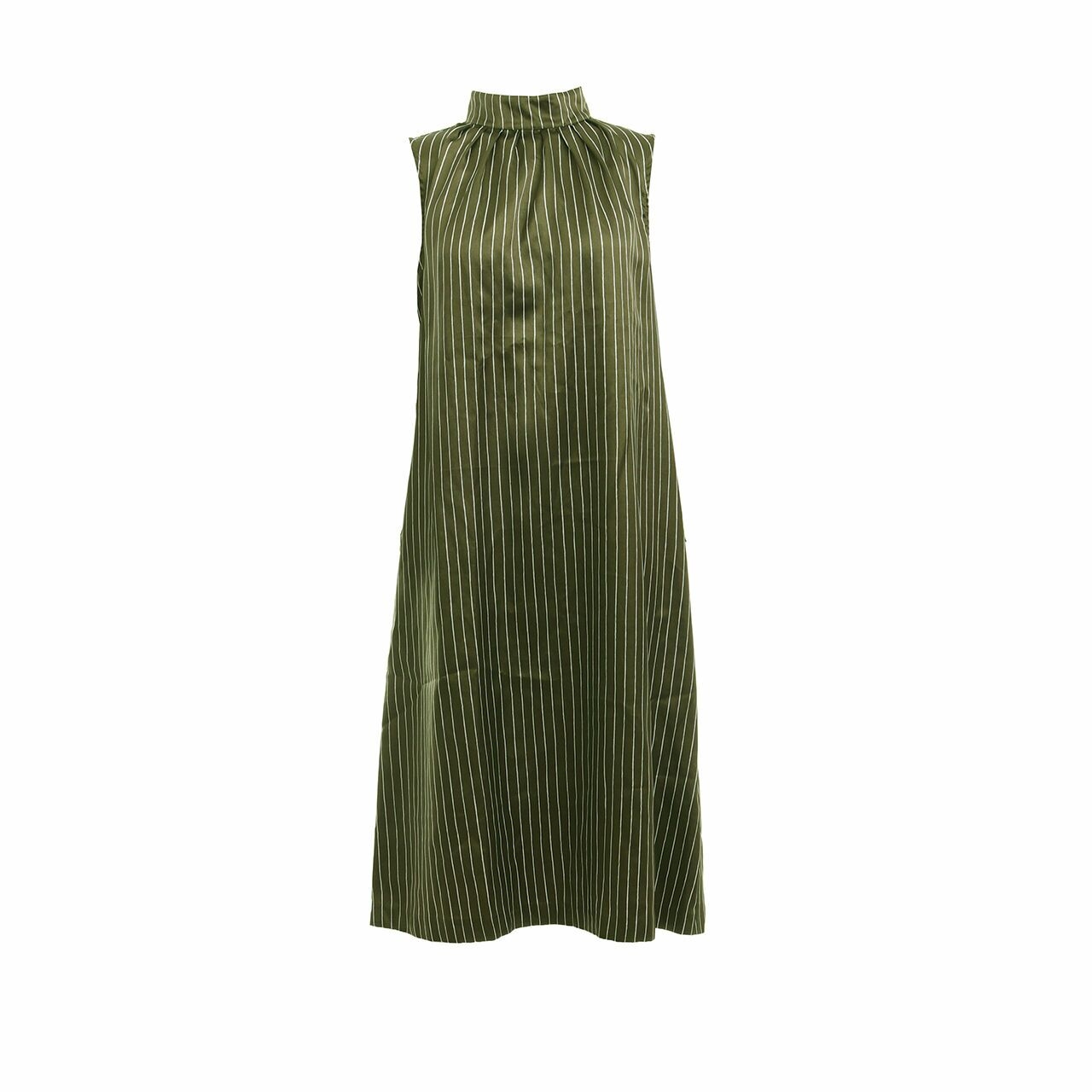 H&M Olive Stripes Midi Dress