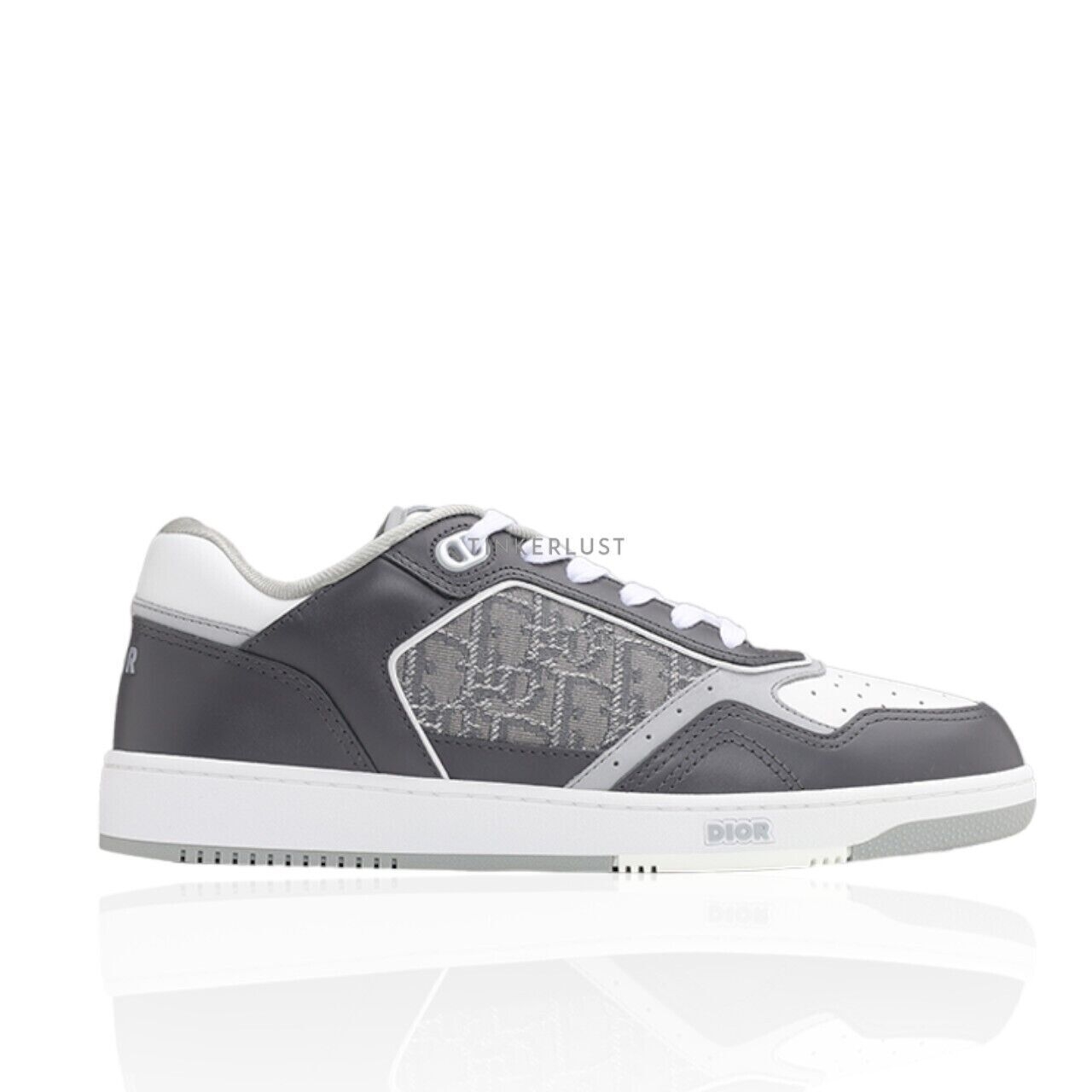 Christian Dior B27 Oblique in Anthracite Gray/White Smooth Calfskin Low Top Sneakers