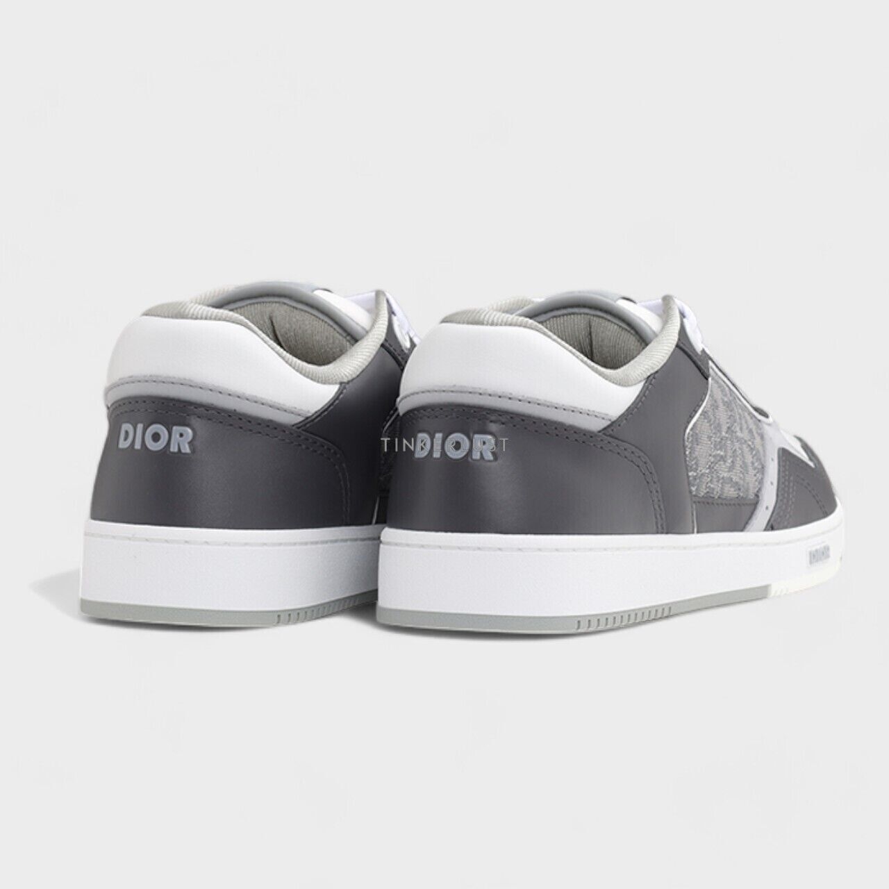 Christian Dior B27 Oblique in Anthracite Gray/White Smooth Calfskin Low Top Sneakers