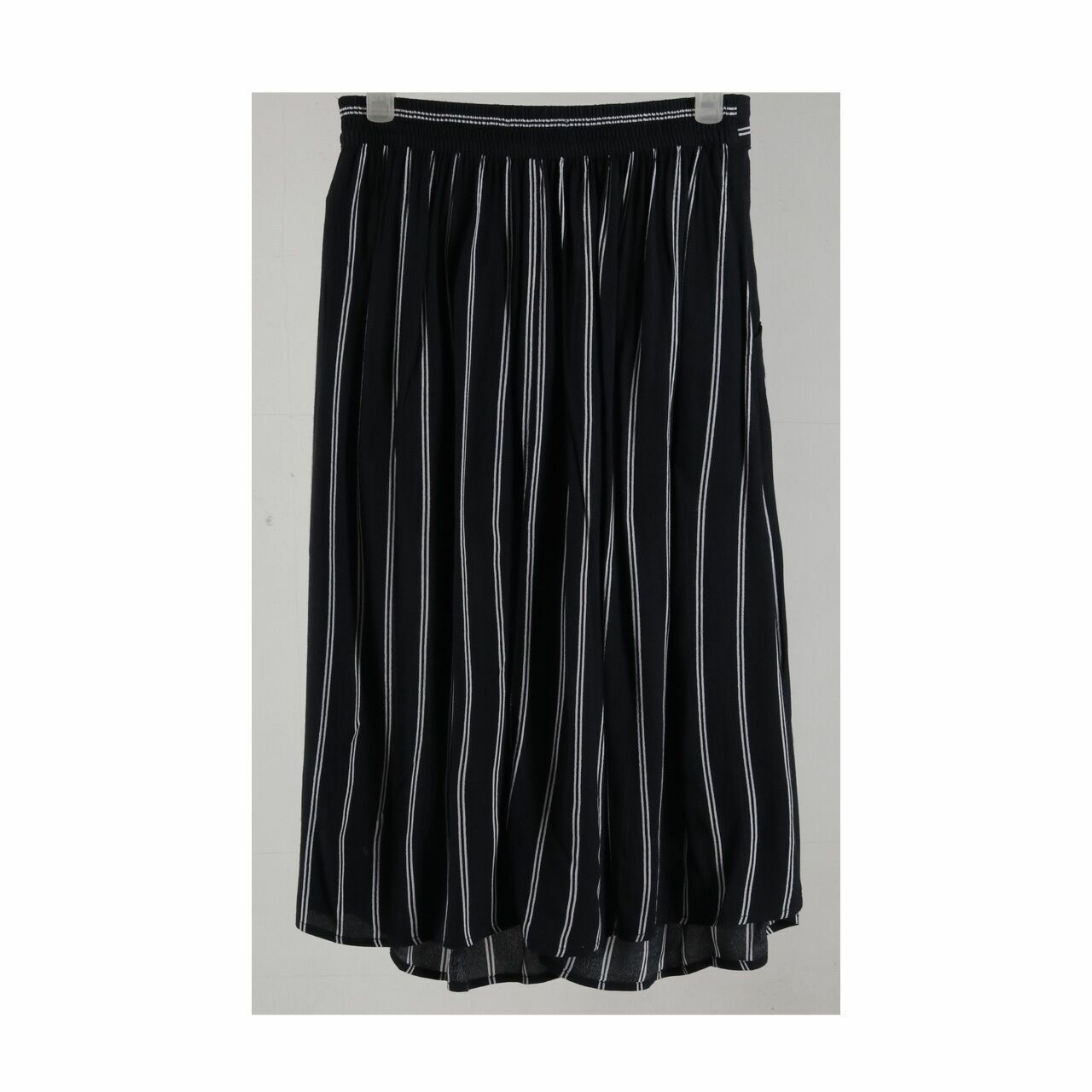 Forever 21 Navy & White Stripes Midi Skirt